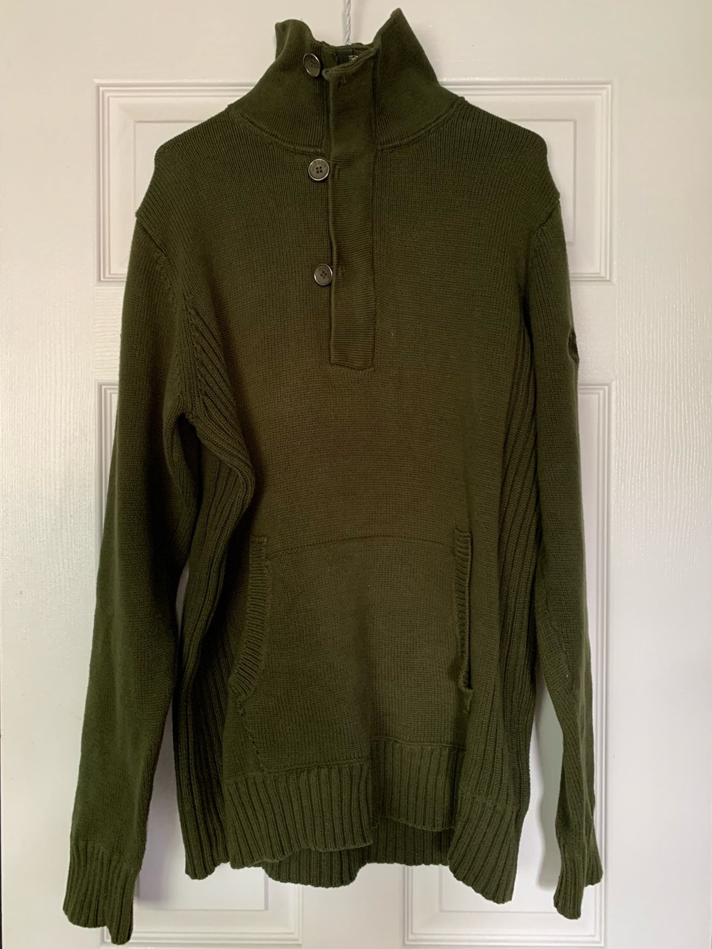 Parasuco Olive Green Turtleneck knit Pullover Sweater